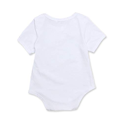 Xmiral Kinderen Baby Meisje Jongen Korte Mouw O-Neck Romper Peuter Letter Print Tops Bodysuit - Image 3