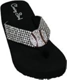 Cocomo Soul Wedge Rhinestone Baseball Flip Flops Bling Baseball MOM
