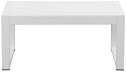 Pangea Home CT-WHT Chester Coffee Table, White Anodized Aluminum/Polyresin