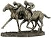 US 12.63 Inch Two Jockeys Horse Racing Cold Cast Bronze Figurine