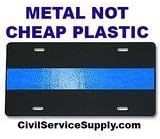 Thin Blue Line License Plate Metal and Reflective