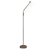 BRILLIANT lamp Philo LED vloerlamp 1-licht geborsteld messing/wit | 1x LED-D45, E14, 4W LED-droplamp inbegrepen, (450lm, 2700K) | Schaal A ++ tot E | Met tuimelschakelaar