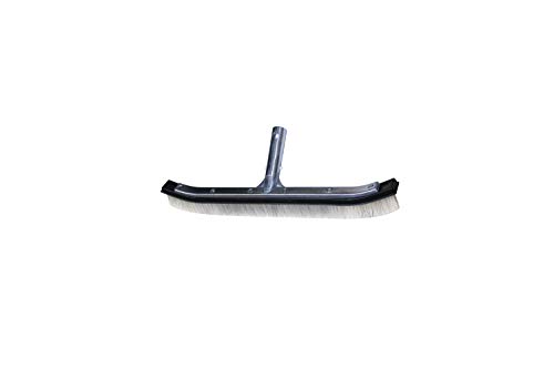 Daveyspa 18''Heavy Duty Swimming Pool Brush Nylon and Stainless Steel Wire Hybrid Algae Brush for Walls,Tiles & Floors Curved Cleaning Brushes