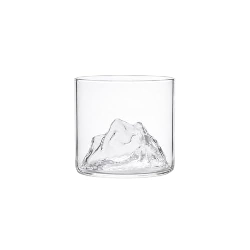 Kit 2 Copos Whisky Design Montanha Everest 300ml Cristal Transparente Premium Vidro Reforçado Drinks Luxo