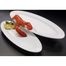 American Metalcraft MEL49 Endurance Melamine Boat Platter, 24" x 9", White