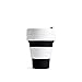 Stojo ST1-12OZ-COF-BLK-RET Silicone Collapsible Cup, Pocket 12oz, Black