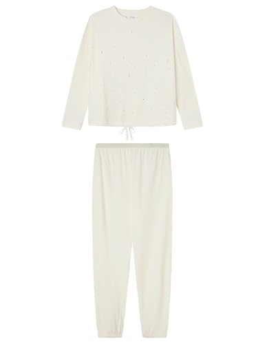 Women'secret Pijama Largo Cosmic Generics PJ Collection Pyjama, White, S para Mujer