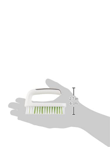 Scotch-Brite Small Utility Brush, Long Lasting Dish Brush with Handle for Scrubbing Cookware, Hands, Tile, Grout, Cutting Boards, and Utensils without Scratching, Antimicrobial, and Rinses Clean