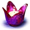 Glass Pink Tulip Candle or Votive Holder