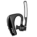 AUXBLUE Bluetooth Headset Wireless Handsfree Earpiece Headphone Active Noise Cancelling Double Digital MIC Cell Phone Trucker Business Office (Black) (MIC-Out)
