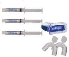 Teeth Tooth Whitening Gel Kit 3 x 10ml Gel 0.1% carbamide peroxide plus light and 2 mouth trays