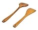 KLOUD City Kitchen Wood Stir Fry Cooking Serving Tool Sets (Wood Spatula Turner Set (Arc+Diagonal))