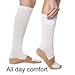 Copper Compression Socks Women Men (White) Medical Athletic Diabetic Knee High Graduated Calf Sock -Best for Flight Travel Nurses Running Sports Varicose Veins Pregnancy (M Sz 7-9) US