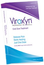 NEW Viroxyn Professional with Benzocaine Cold Sore & Fever Blister Treatment: One 3-pack (3 Single Applications)