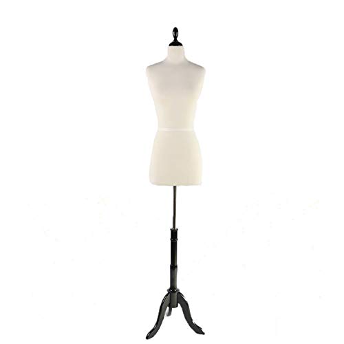 PDM WORLDWIDE Female Mannequin Torso Pinnable Dress Form with Wooden