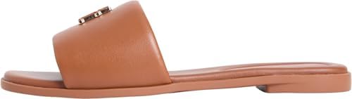 Damen Sandalen Logo Hardware Mule aus Leder, Braun (Warm Bronze), 37