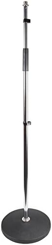 Round Base Adjustable Microphone Stand, Chrome