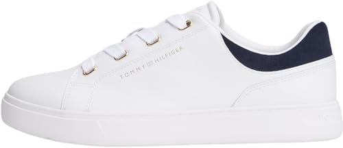 Sneaker con Suela Cupsole Mujer Casual de Piel, Blanco (White/Space Blue), 35
