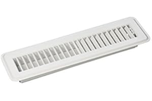 Rocky Mountain Goods White Floor Register for 2"x12" Duct Opening (Actual Dimensions 3 3/4" x 13 1/2") - Heavy Duty - Walkable - Premium Finish - Easy Adjust Air Supply Lever