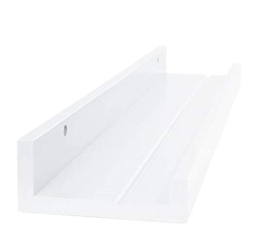 EDGEWOOD Parkwood Wood Wall Shelf Ledge for Picture Frames Books Display, 36-inch, White