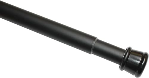 GARDINIA Tension Rod, Metal Rod, Extendable, Mounting without Screws or Drilling, Diameter 23/26 mm, Length 60-100 cm, Matt Black, Steel