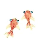 STONCEL Goldfish Painted Glaze Stud Earrings Fashion Cute Red Salmon Earrings