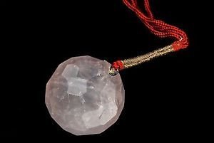 Beautiful Rose Quartz Feng Shui Faceted Hanging Ball Crystal Healing home office Gift Reiki Wellness Positive Energy