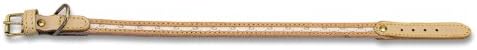 Petego La Cinopelca Monogram Flat Dog Collar, Beige, 1/2 Inches, Fits 14 Inches to 16 Inches