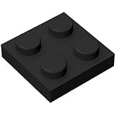 Classic Bricks Plate 2x2, 100 Piece, Compatible with Lego Parts and Pieces 3022, Creative Play Set - 100% Compatible with Lego and All Major Brick Brands(Colour:Black)