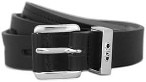 Michael Kors Womens Black Leather Belt Gold MK Logo Buckle  display picture 2