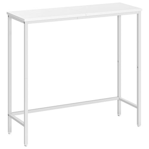 HOOBRO Narrow Console Table for Living Room, Slim Console Table Entrance for Hallway, Skinny Entryway Table for Small Spaces, Long Sofa Table for Foyer, Bedroom, Metal Frame, White EWW75XG01