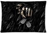 Custom Halloween Cool Horror Grim Reaper Death You Next Soft Zippered Pillowcases Pillow Case Cover Standard Size 20x30 Inch Two Sides Print