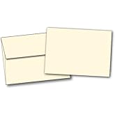 Desktop Publishing Supplies Heavyweight Small Blank Cream/Natural/Off-white Greeting Card Sets - 40 Cards & Envelopes - Note Card/Thank You Card Size with A1 Envelopes