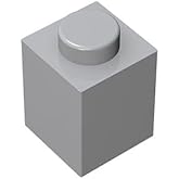 TTEHGB TOY Classic Building Bricks 1x1, 100 Piece, Compatible with Parts and Pieces 3005, Creative Play Set - 100% Compatible with and All Major Brick Brands(Colour:Light Gray)
