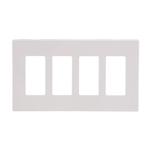 Eaton PJS264W Decorator Screwless Wallplate 4-gang