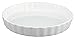 GOURMEX White, Round, Fluted Quiche Baking Dish | Ceramic Pan | Perfect for Baking Tart Pies, Creme Brulee, Custard Dishes and Cheesecake | Porcelain 10 Inch Pan (10