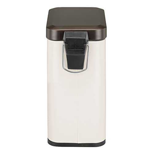 mDesign Small Modern 1.3 Gallon Rectangle Metal Lidded Step Trash Can