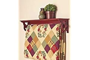 The Lakeside Collection Wall Mounted Quilt Rack with Shelf 37" - Walnut