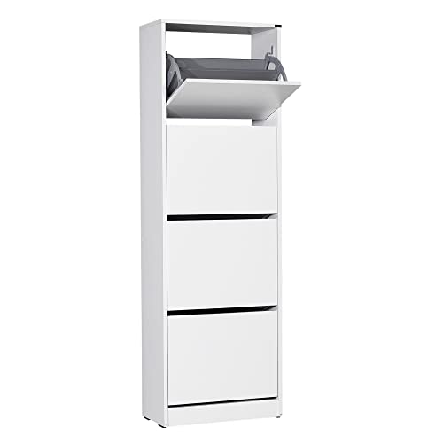 WELL HOME MOBILIARIO & DECORACIÓN Schuhregal, 100% Spanplatte mit Melamin, Weiß