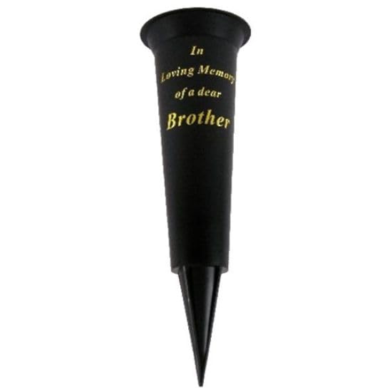 Special Graveside Memorial Grave Spiked Flower Vase In Loving Memory Special Memorial Vase for Graves - Plastic Cemetery Flower Holder with Spike, (2, Brother)