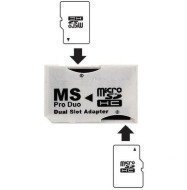 PhotoFast MicroSDHC to MS PRO DUO Adapter. Converts Two MicroSD or MicroSDHC Cards To MS PRO DUO