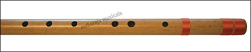 Bansuri Indian Flute, Maharaja Musicals, Scale D Natural Bass 33.5 Inches, Concert Quality Hindustani Bansuri, Includes Nylon Pipe Bag, Correctly Tuned, Indian Bamboo Flute (PDI-CFC)