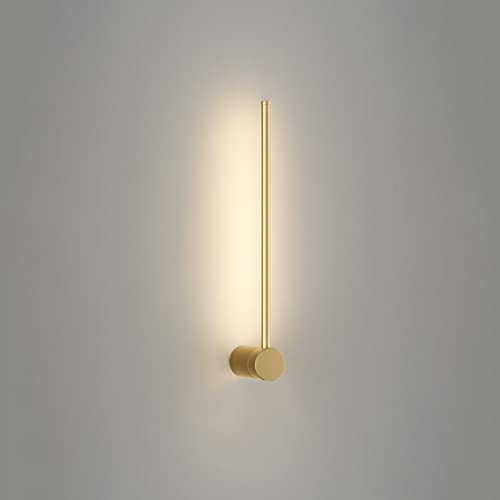Sunsign iluminación for Pared de tira larga de luz de pared lineal LED moderna, Diseño creativo giratorio Fondo de la sala de estar Dormitorio Cabecera de cama lámpara de pared interior (60CM-Gold)