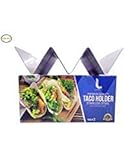 Stainless Steel Taco Holder Stand - Pack of 2 - Each Holds Up to 3 Tacos - Oven, Grill & Dishwasher Safe - Size 8" x 4" x 2"