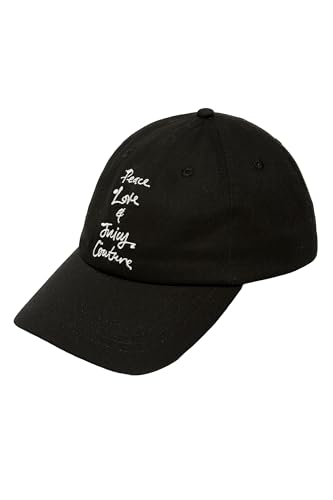 Juicy Couture Peace & Love Cap-Kappe mit Applikationen Casquette de Baseball, Noir, Taille Unique Femmes