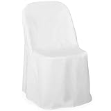 Lann's Linens - 10 Elegant Wedding/Party Folding Chair Covers - Polyester Cloth - White