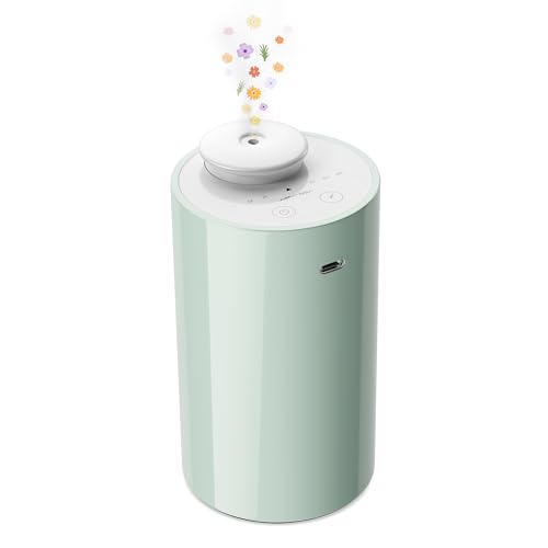 Wasserloser Diffusor für Ätherische Öle, Batteriebetriebener Nebulizer, 20 ml Fassungsvermögen, Mini-Duftluftgerät, 3 Countdown-Timer & 3 Nebelstufen