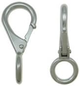 2 Pack Steel Lobster Claw Clasp Carabiner, 7.1cm, 304 Stainless Steel Lobster Claw Clasp Carabiner, With Built In Auto Close Spring Gate, Key Ring Hook Link Clip Snap, BRAND NEW