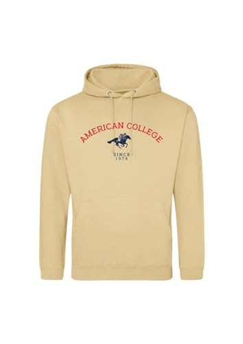 AMERICAN COLLEGE USA Unisex Kids Kapuzenpullover Kinder Junge Mädchen Sweatshirt, Beige, 12 Jahre