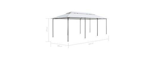 Pavillon mit Vorhängen 600x298x270 cm Weiß 180g/m² Gartenbauten Pavillons und Partyzelte – Bild 3